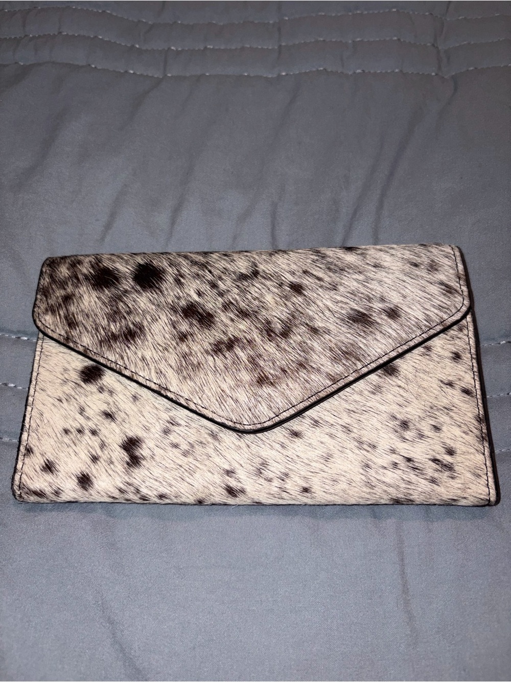Baalay new Haircalf Envelope Clutch long wallet - Black & White